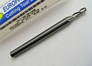 2mm CARBIDE BALL NOSED END MILL SLOT DRILL 3 FLUTED EUROPA TOOL 3073030200 A18 - Picture 1 of 6