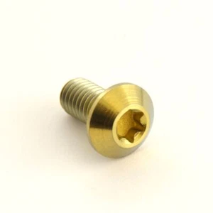 m5 Titanium button Torx drive bolt 10mm x 0.8 Gold PVD finish taper disc bottle - Picture 1 of 2