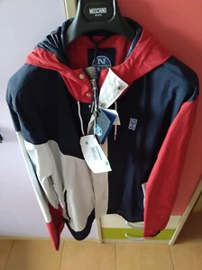 Impermeabile North Sails Blù Rosso E Bianco Cappuccio TG XXL Mezza Stagione - Foto 1 di 5