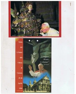 PAPA GIOVANNI PAOLO II A CATANIA ONORA SANT'AGATA - LOTTO CARTOLINA + CARTONCINO - Imagen 1 de 1