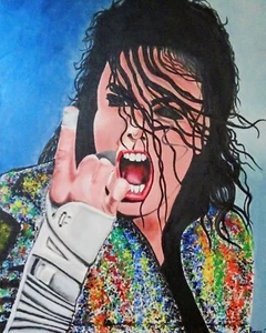24x30 Michael Jackson Acrylic On Canvas - Picture 1 of 2