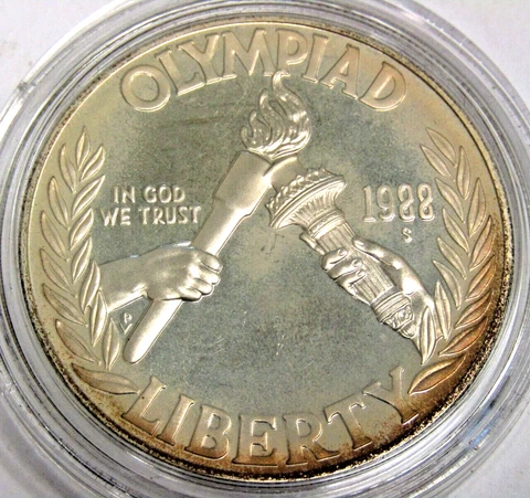 1988 S United States Olympiad Proof Silver Dollar Cover
