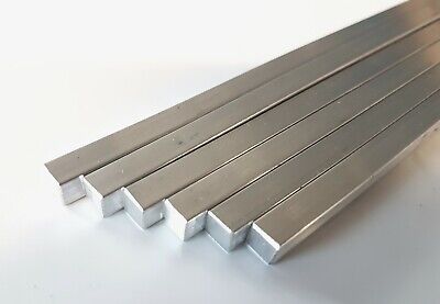 1/4  Aluminium Square Solid Bar Rod 50, 100, 150, 200, 300, 500 & 600mm Long • 1.25£