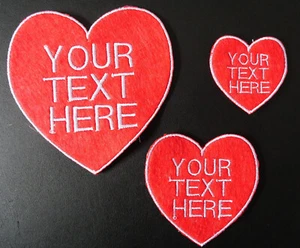 Love Heart Shaped Personalised Embroidered Felt Patch - Valentine's - Love - Picture 1 of 4