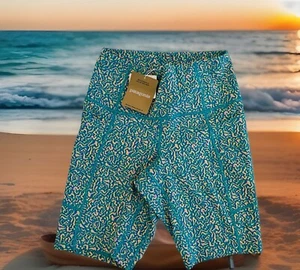 $69 Patagonia Maipo Biker 8" Shorts Womens S Yoga Hiking Running Subtidal Blue - Picture 1 of 5