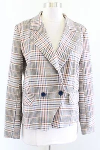 Modcloth Multi Color Houndsooth Plaid Double Breasted Blazer Jacket Size S - Picture 1 of 6