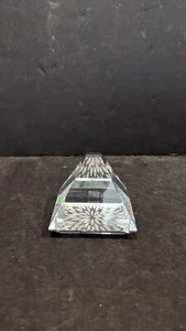 Hoya Crystal Art Glass Pyramid Shaped Paperweight approx 2.5"H - Picture 1 of 9