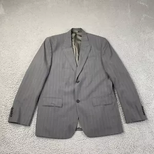 Perry Ellis Blazer Mens 42L Gray Pinstripe Suit Jacket Sport Coat - Picture 1 of 9