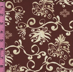 Rare - Rochelle Chocolate Brown fabric by Tina Givens for FreeSpirit by 1/2 yd - Picture 1 of 1