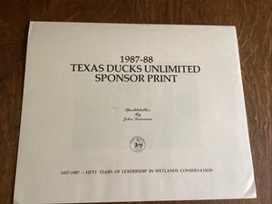 John Dearman 1987 Texas Ducks Unlimited Sponsor Lithograph AP - 15x12.5” Signed - Bild 1 von 4