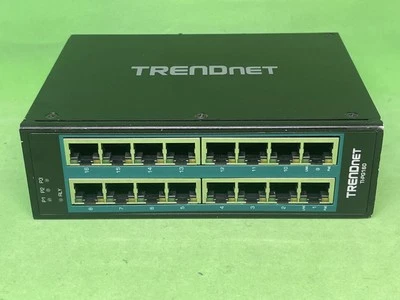TRENDnet 16-Port PoE+ Hardened Industrial Unmanaged Gigabit 1000Mbps DIN-Rail - Image 1 of 4