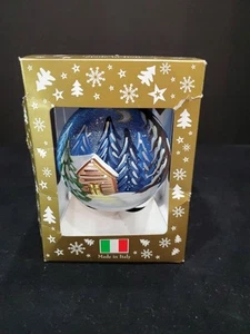 Italienische Glaskugel Winterszene Weihnachtsschmuck Limited Edition in Box - Bild 1 von 7