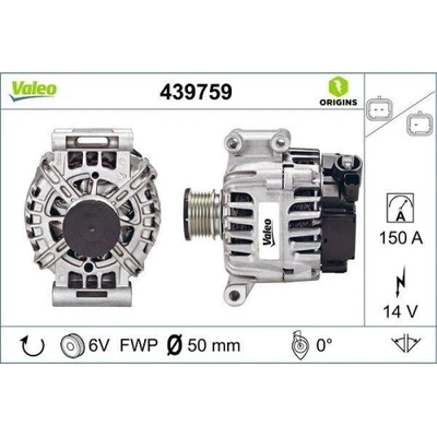 Alternatore Valeo 439759 Valeo Origins New Oe Technology per Bmw Citroën Peugeot - Immagine 1 di 4