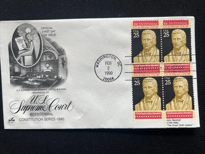 2415 Bicentennial US Supreme Court (Blk of 4) FDC ArtCraft 1990 Washington DC - Image 1 of 2