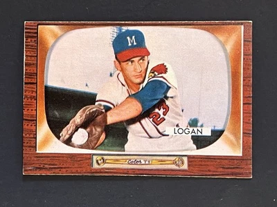 1955 Bowman Johnny Logan #180 Milwaukee Braves Ex-Mt - Image 1 of 2