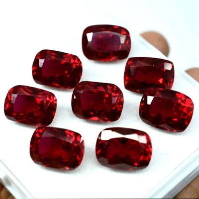 Natural Certified 250 Ct Burmese Red Ruby 22-25 Pcs Loose Cushion Gemstone Lot - Image 1 of 4