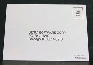 Ultra Nes Registration Card ULT-NES-US-2. No Creases No Stains. Bright LN Card! - Picture 1 of 4