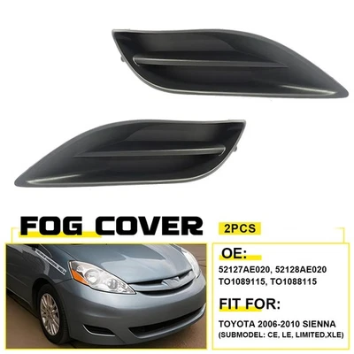 Cubiertas antiniebla parachoques delantero luz lado derecho e izquierdo ajuste Toyota Sienna 2006-2010 Foto 1 de 4