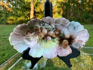 Haviland Limoges Französisch Handbemalt 13,5' x 7" Sellerie Oval Tannenzapfen Weihnachten - Bild 1 von 24