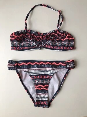 Bikini Mädchen , Bandeau  Schwarz Pink Gemustert, Gr 164 Protest - Bild 1 von 2