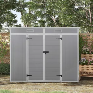 Plastic Garden Storage Shed Outdoor Storage House Tool Shed Chest Shed Box - Picture 1 of 36