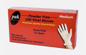 Clear Vinyl TGA Powder Free Disposable Gloves Food Safe Gloves Medium - Picture 1 of 4