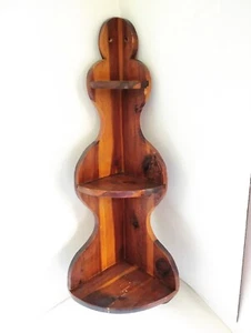 MCM 3-stufiges Holz Eck Curio Wandregal Schnick Knack 25" MADE IN Missouri USA Vintage - Bild 1 von 10