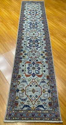 3 X 12 Ft Gray Transitional Afghan Runner Rug - Image 1 of 4