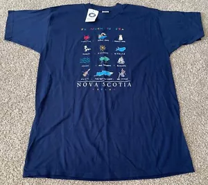 So Much To Sea Nova Scotia Canada Fruit Of The Loom Navy Shirt Mens XL NWT - Picture 1 of 5