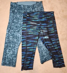 Under Armour Champion Pants Set Of 2 XL Capri Elastic Waist Yoga Workout Stretch - Picture 1 of 7