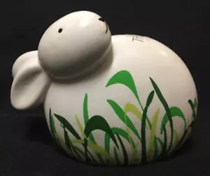 Conejo Blanco en Hierba Pascua Primavera NUEVOS ETIQUETAS Trío Marca - Imagen 1 de 4