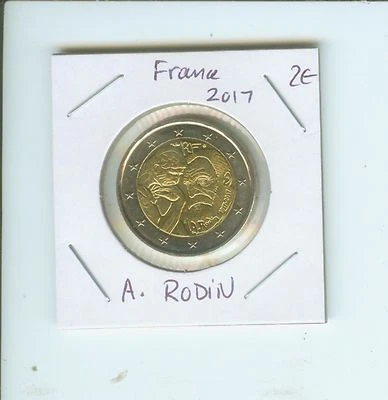 2017 法国 2 欧元纪念币 奥古斯特·罗丁 1917 - 2017 年 美丽!! — 第 1/2 张图片