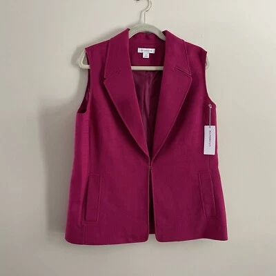 Liz Claiborne женщин размер 14 розовый выемка лацкан воротник без рукавов Blazer жилет новый с Ярлыками - Изображение 1 из 4