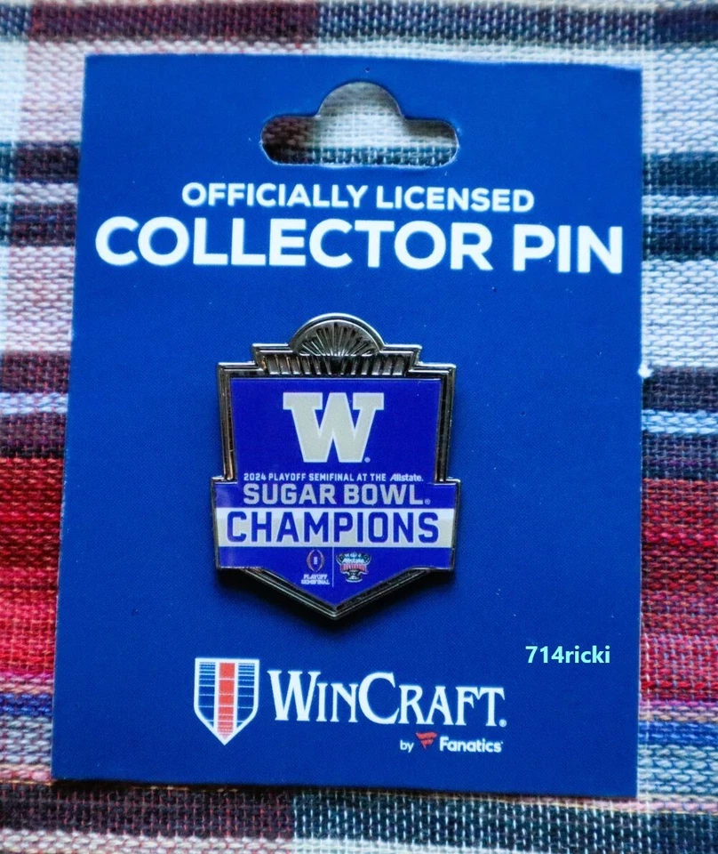 2024 Allstate Sugar Bowl Champions Collector Lapel Pin Washington Huskies - Image 1 of 1