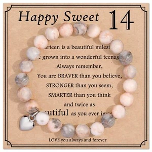 Jewelry&Card Gifts for 14 Year Old Girl Happy 14th Birthday Bracelets Ideas f... - Picture 1 of 7