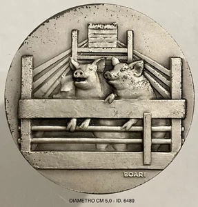 REGNO D’ITALIA FEDERAZIONE COMMERCIANTI PRODOTTI ZOOTECNICI MED ARGENTO GRANDE M - Imagen 1 de 5