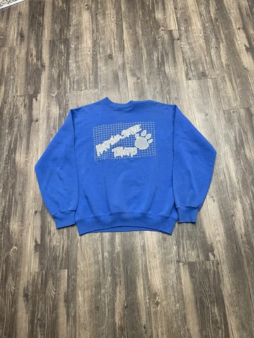 Vintage Memphis State Tigers Crewneck Sweatshirt 90s Blue MSU Size L/XL Cover