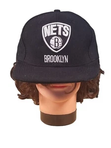 Brooklyn Nets NBA Adidas Snapback Hat Big Graphic Black White Casual Sportswear - Picture 1 of 6