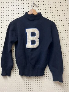 Vintage Womens Black Wool School Letterman Bennington High School Sweater Large? - Picture 1 of 11