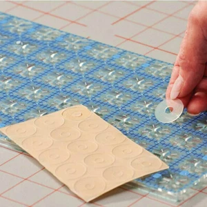 Sheet of Quilt Ruler Non-slip Adhesive Grip Rings For Patchwork Rulers - Picture 1 of 3