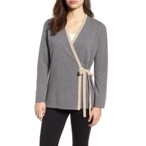 Maglione cardigan Eileen Fisher Ash Cashmere avvolgente manica lunga grande nuovo 398 - Foto 1 di 4