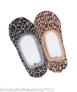 Ladies-OS-Regular Leopard No Show Ballet/Slipper Low Liner Socks #2L - Picture 1 of 2