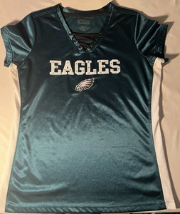 Camiseta deportiva Philadelphia Eagles para dama XL verde con logotipo de lentejuelas para mujer NFL - Imagen 1 de 9