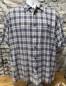 Trust Camicia Manica Corta Plaid Lino Misto Rayon Uomo XL - Foto 1 di 6