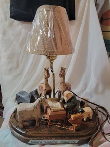 Vintage Barry Grosscup signiert 1995 Noahs Planungskomitee Lampe Kinder Volkskunst - Bild 1 von 16