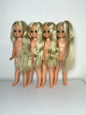 Lote de 4 muñecas "terciopelo" vintage Ideal Toys Crissy Family años 70 Foto 1 de 4