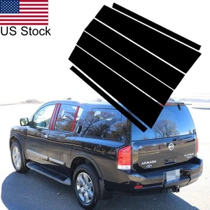 6Pcs Glossy Black Pillar Posts Window Door Covers For 2005-2014 Nissan Armada - Picture 1 of 9