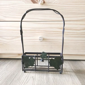 Rustikaler Metallhalter Caddy Korb Weinrebe Weinblätter - Bild 1 von 10