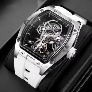 Megir 2242 White Skeleton 42mm Automatic Watch New - UK Seller - Picture 1 of 5