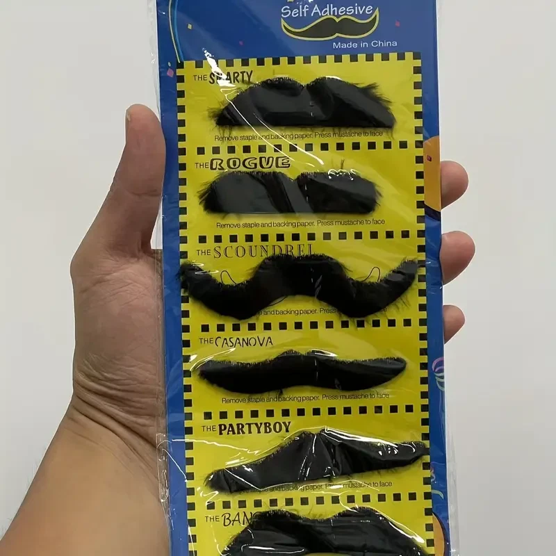 False Moustache Set 6pc Carnival Halloween Beard - Image 1 of 1